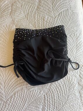 Black Girls' Skort with Sparkle Waistband